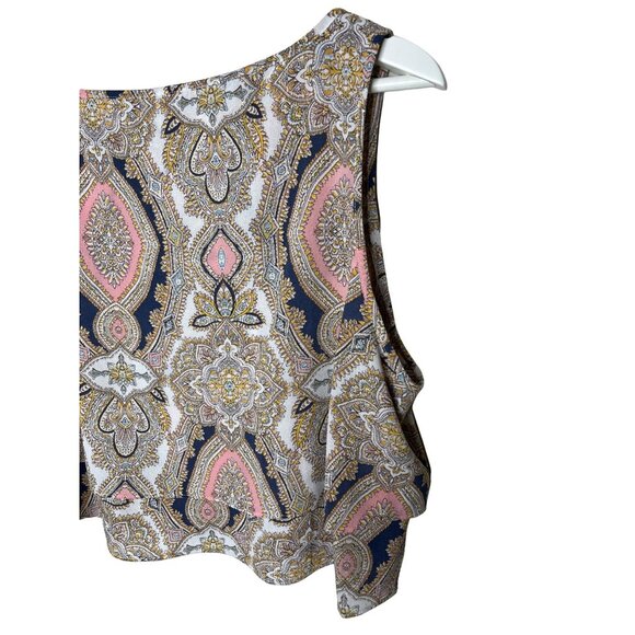 BCBGeneration Paisley Boho Crop Tank Top Size Large - Picture 12 of 12